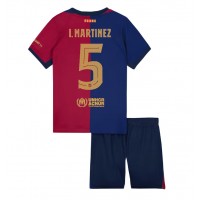 Barcelona Inigo Martinez #5 Fußballbekleidung Heimtrikot Kinder 2024-25 Kurzarm (+ kurze hosen)